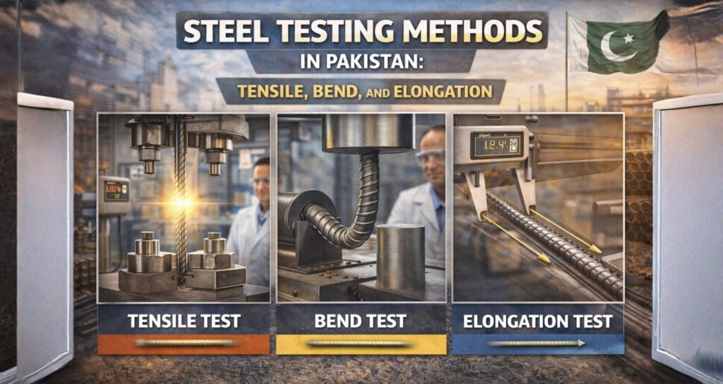 Steel Testing Methods in Pakistan: Tensile, Bend, and Elongation Tests Explained
