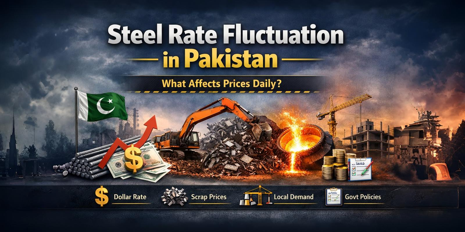 Read more about the article Steel Rate Fluctuation in Pakistan: What Affects Prices Daily?