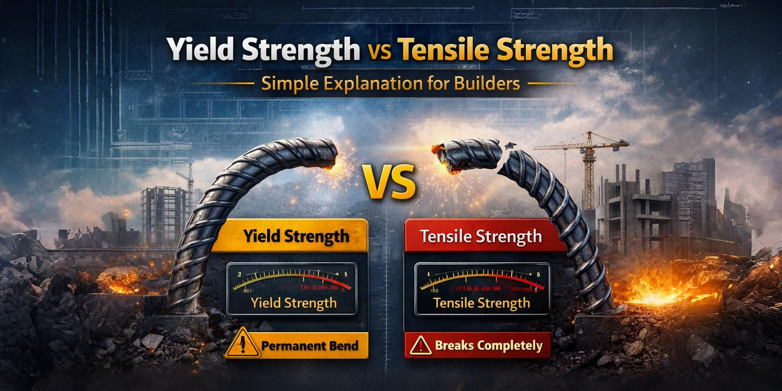 Read more about the article Yield Strength vs Tensile Strength – Simple Explanation for Builders