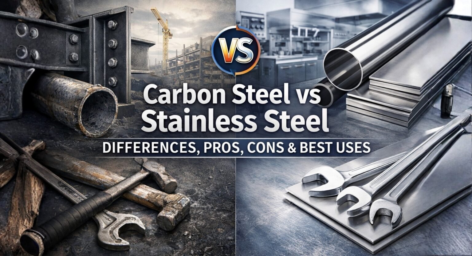 Carbon Steel vs Stainless Steel: Differences, Pros, Cons & Uses