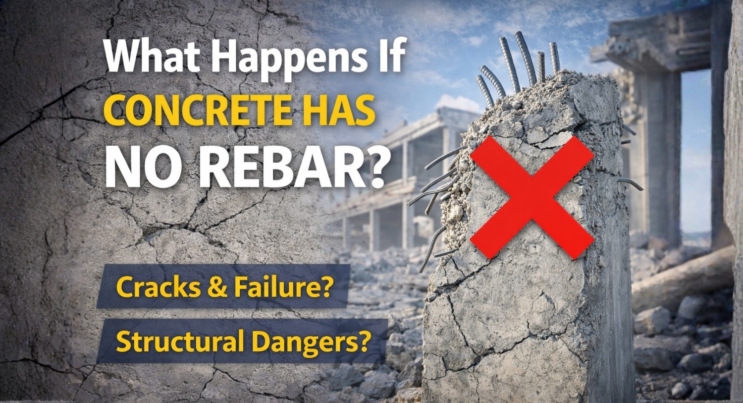 Read more about the article What Happens If Concrete Has No Rebar? Risks & Structural Dangers